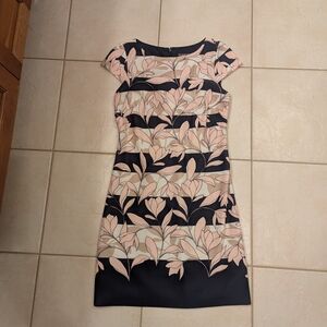 Vince Camuto Navy and Pink Floral Dress